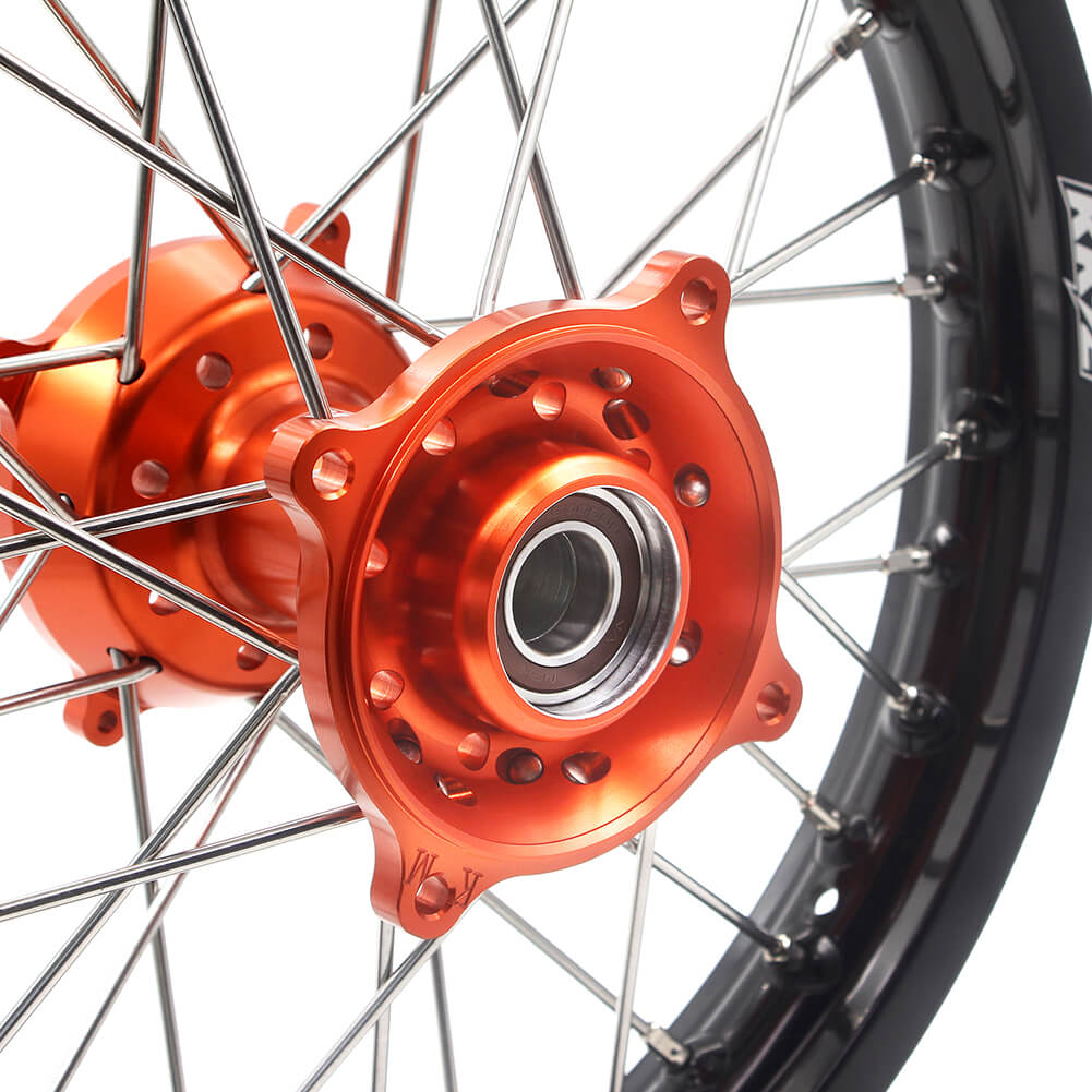 KKE 17"*1.4/14"*1.6 Kid's Small Wheels Rims Fit KTM SX 85 2003-2020 Orange Hub - Howling Moto