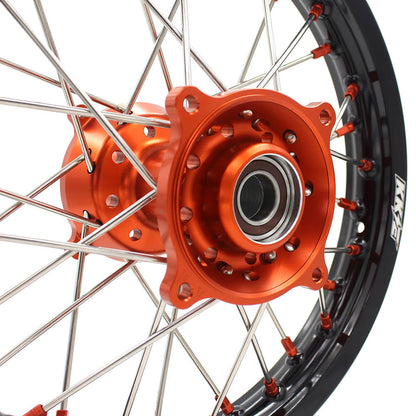 KKE 17"*1.4/14"*1.6 Kid's Big Wheels Rims Fit KTM SX 85 2003-2020 Orange Nipples - Howling Moto