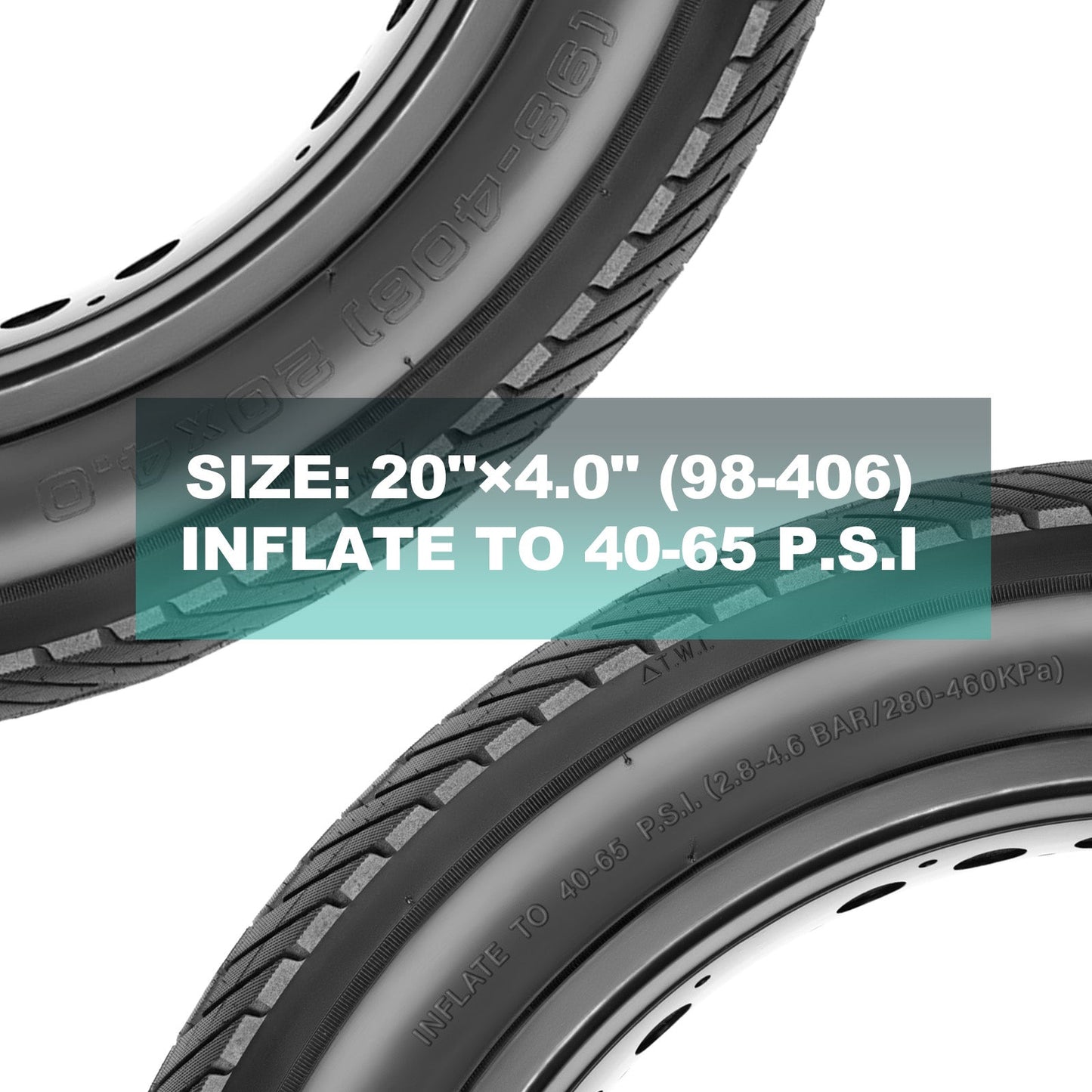 Hycline Echelon fat bike and e-bike tire with rugged tread pattern, suitable for off-road cycling and enhanced durability.