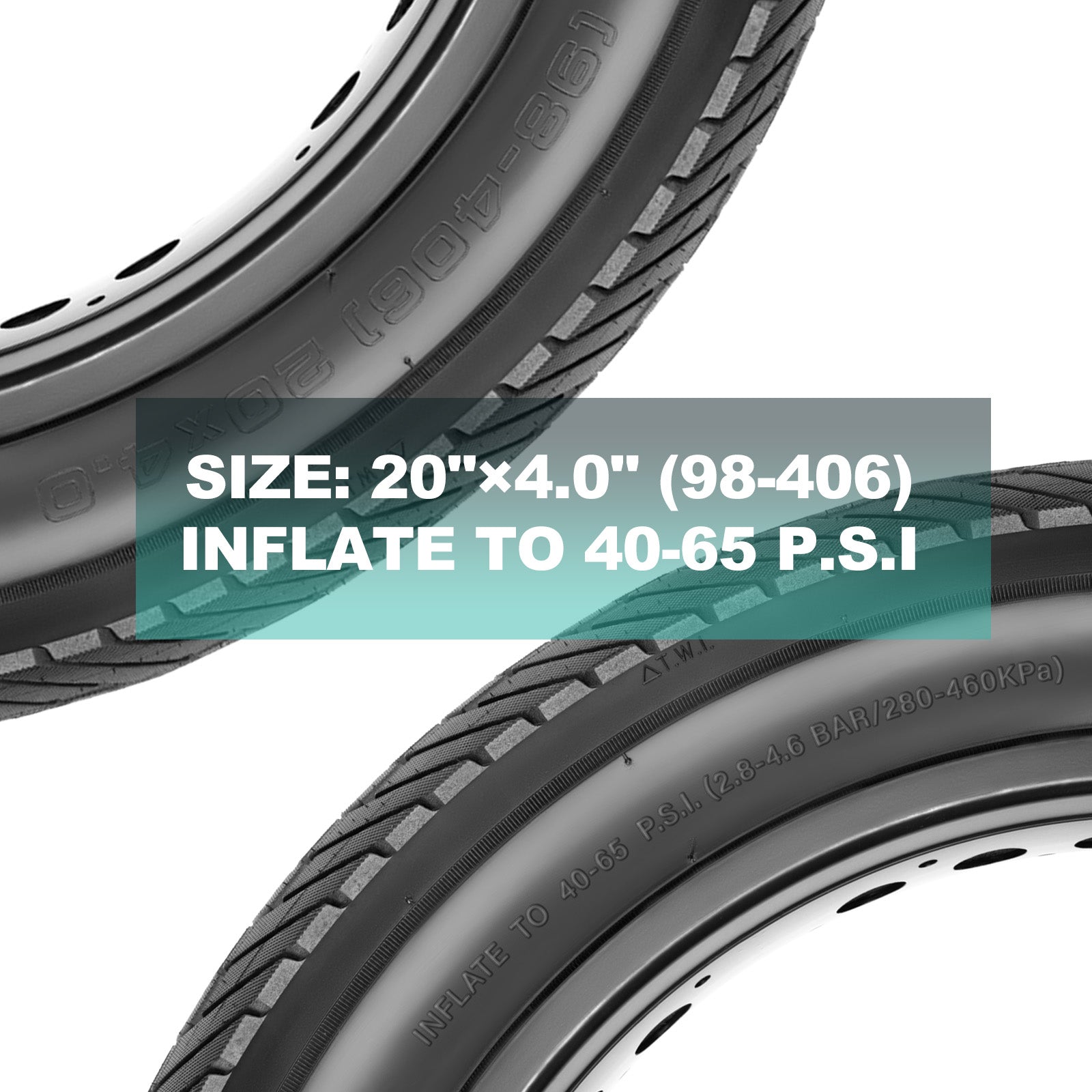 Hycline Echelon fat bike and e-bike tire with rugged tread pattern, suitable for off-road cycling and enhanced durability.