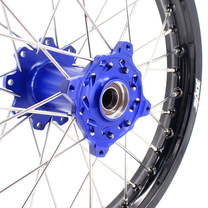 KKE 21 & 18 Enduro Rims for TM EN MX SMR 125-300 Blue Hub Black Rims - Howling Moto