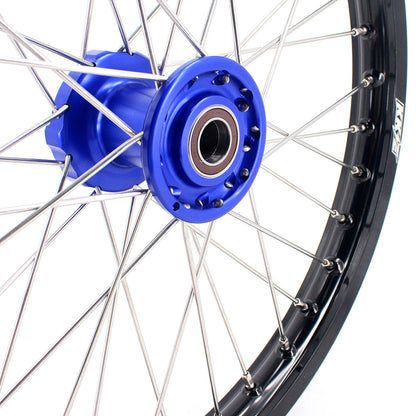 KKE 21 & 18 Enduro Rims for TM EN MX SMR 125-300 Blue Hub Black Rims - Howling Moto