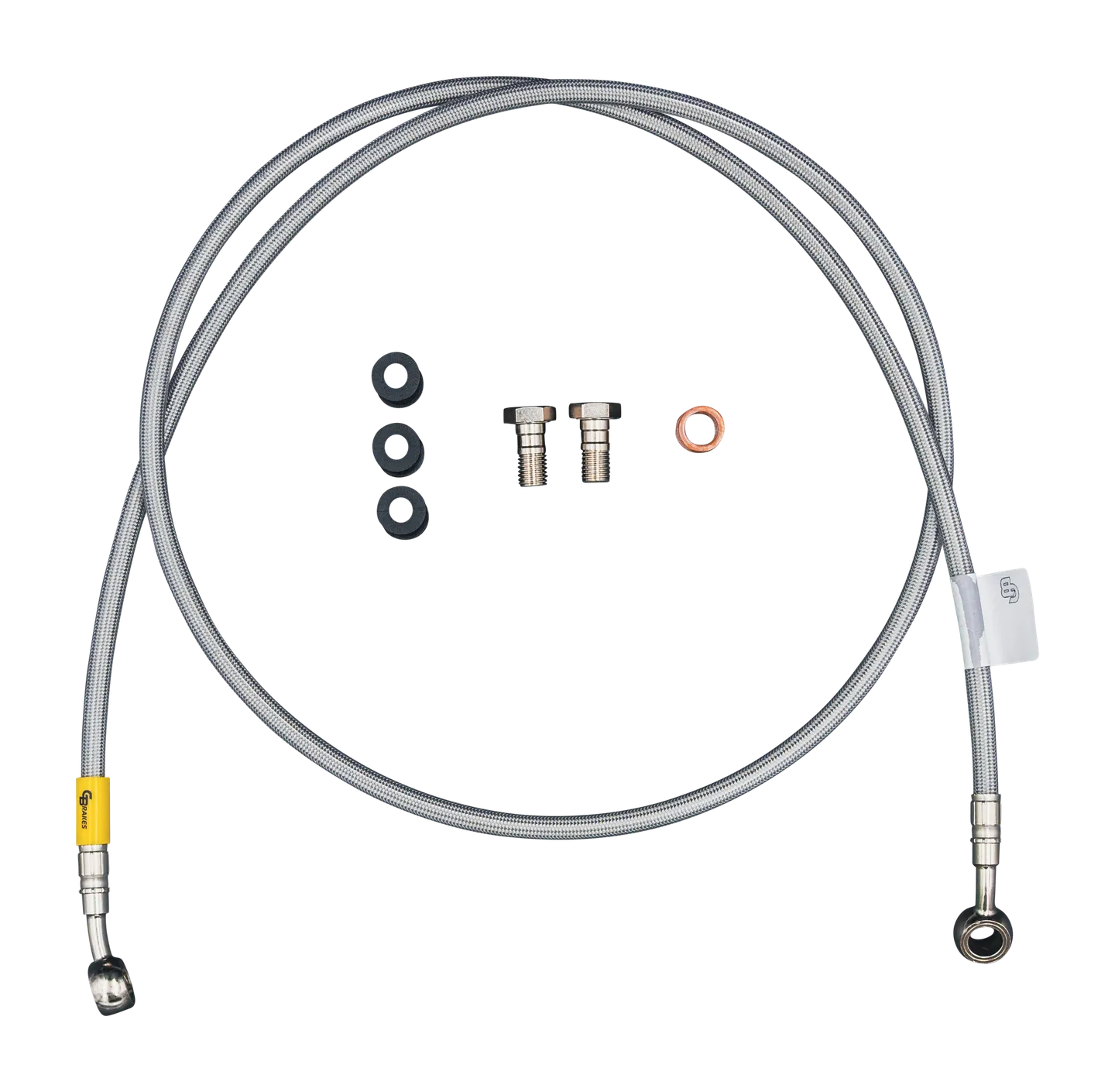 Galfer stainless steel front brake line kit FK003D959-1 with braided hoses and fittings for enhanced braking performance.