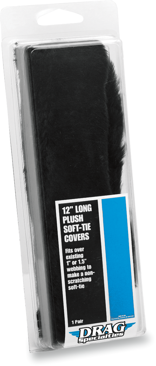 DRAG SPECIALTIES plush soft-tie cover for 1.5-inch tie-down extensions, part 3920-0184, shown on extension with soft padding