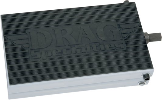 DRAG SPECIALTIES Center Jack Standard part number 4110-0048, black metal motorcycle lift jack for maintenance.
