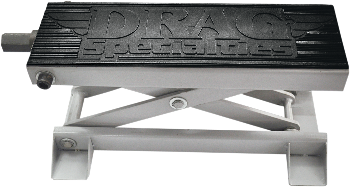 DRAG SPECIALTIES Center Jack Narrow manual motorcycle lift with handle and lifting platform for motorcycle maintenance and stability