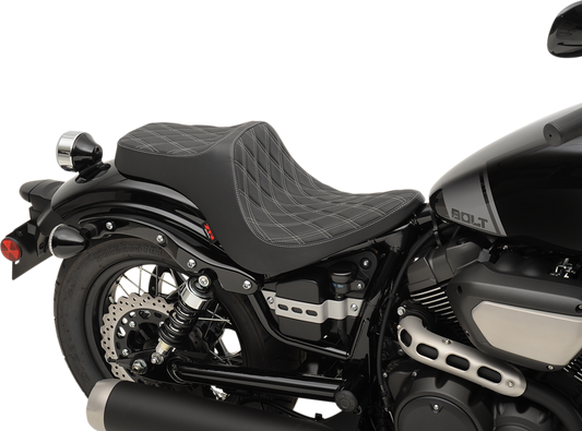 Z1R, Z1R Predator III Seat for Bolt and V-Star Models - Black with Diamond Silver Stitching - Part 0810-2070