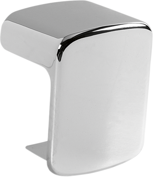 Chrome coil cover for Harley Davidson motorcycle, designed by Drag Specialties, with a sleek polished finish.