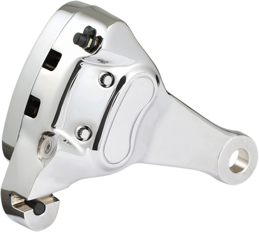 Rear brake caliper for Harley-Davidson XL from Drag Specialties, compatible with 2000-2003 models, shown in silver finish.