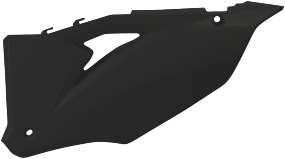 A set of black Acerbis side panels for motorcycle body, featuring the product code 2736310001 on a clean background.