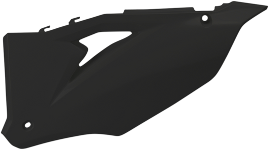 A set of black Acerbis side panels for motorcycle body, featuring the product code 2736310001 on a clean background.