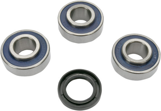 Drag Specialties wheel bearing and seal kit 25-1366 for front and rear motorcycle wheel applications, includes bearings and seals.