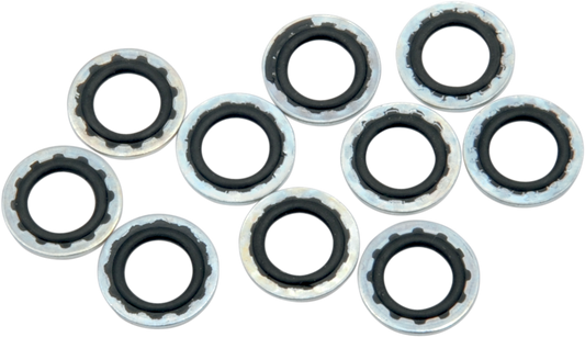 DRAG SPECIALTIES 7/16 inch banjo washers for motorcycle brake systems, part number 348013HC3, shown in the image.