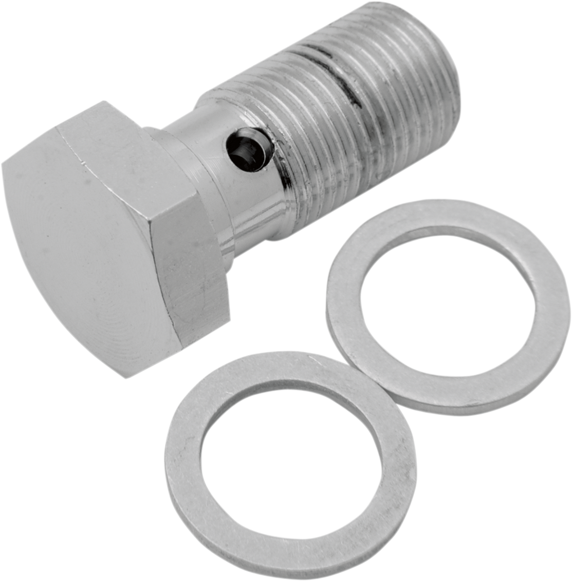 DRAG SPECIALTIES banjo bolt for motorcycle brake lines, 7/16-24 thread, metal fitting with hex head for secure fastening