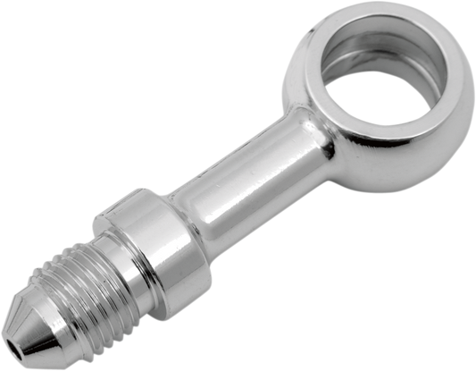 Drag Specialties 7/16 inch straight banjo fitting, part 152, with metal construction and smooth finish for motorcycle brake lines.