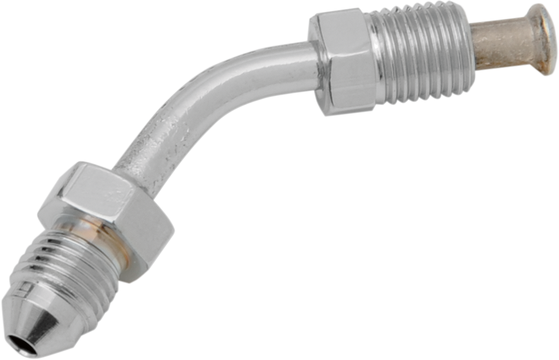DRAG SPECIALTIES #3 Male Fitting, 3/8-24 inverted flare 45° for motorcycle brake or fuel lines, metal with threaded end