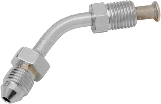 DRAG SPECIALTIES #3 Male Fitting, 3/8-24 inverted flare 45° for motorcycle brake or fuel lines, metal with threaded end