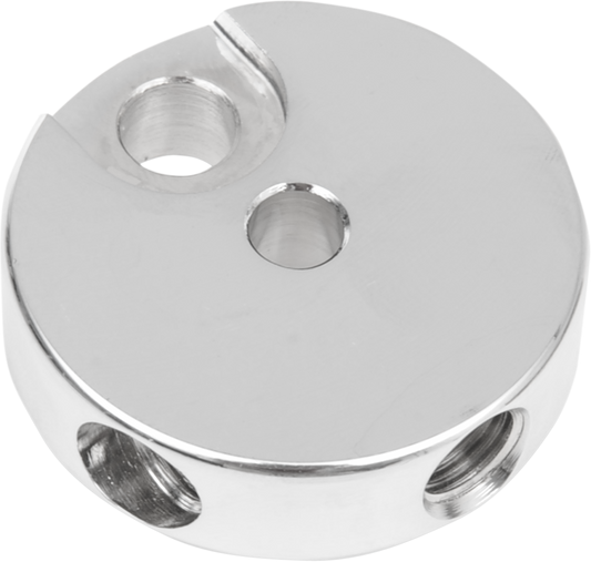 DRAG SPECIALTIES front brake junction with 3/8-24 inverted flare fitting for motorcycle brake lines, durable metal construction.
