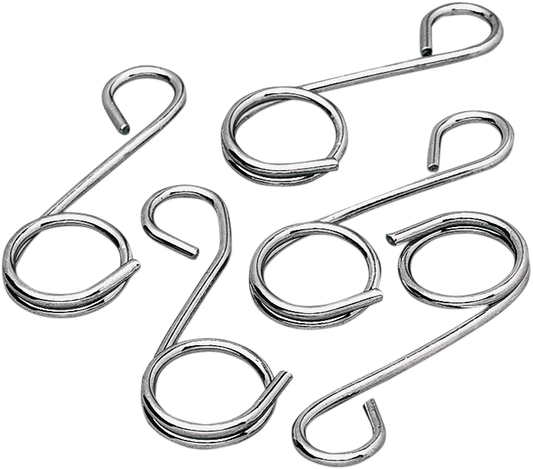 Set of five DRAG SPECIALTIES wire fuel line guides showing black plastic clips for motorcycle fuel line management.