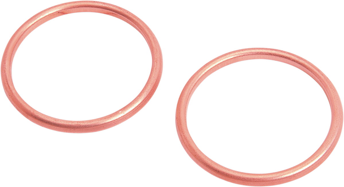 DRAG SPECIALTIES Copper Exhaust Gasket for Big Twin motorcycle engine, showing the round gasket with copper finish.