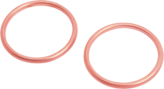 DRAG SPECIALTIES Copper Exhaust Gasket for Big Twin motorcycle engine, showing the round gasket with copper finish.