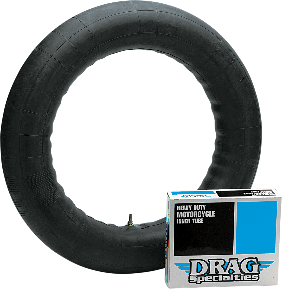 Heavy-duty 15-inch inner tube with side rubber valve from DRAG SPECIALTIES, designed for motorcycle or ATV tires.