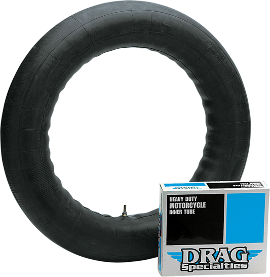 Heavy duty 19-inch inner tube with center metal valve from DRAG SPECIALTIES, designed for motorcycle tires.