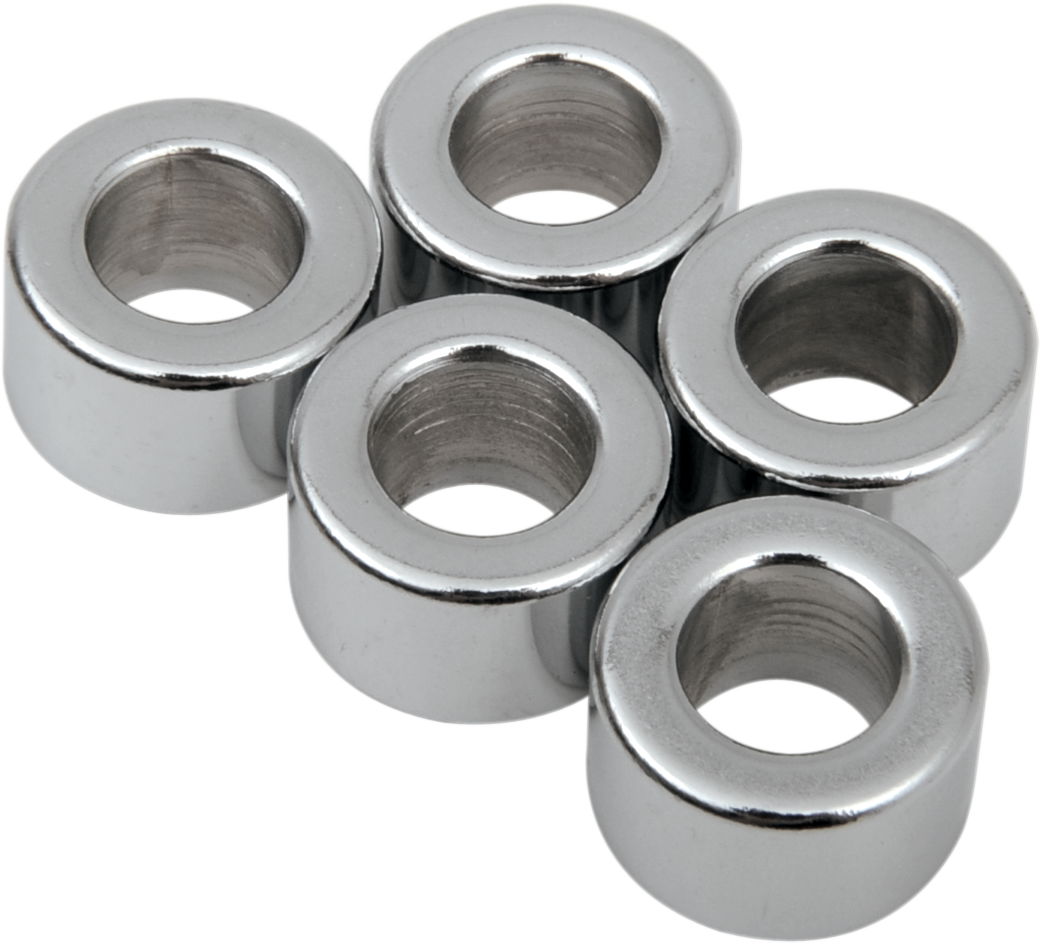 Chrome Drag Specialties spacer kit with 5/16" x 5/8" x 3/8" dimensions, suitable for motorcycle applications.
