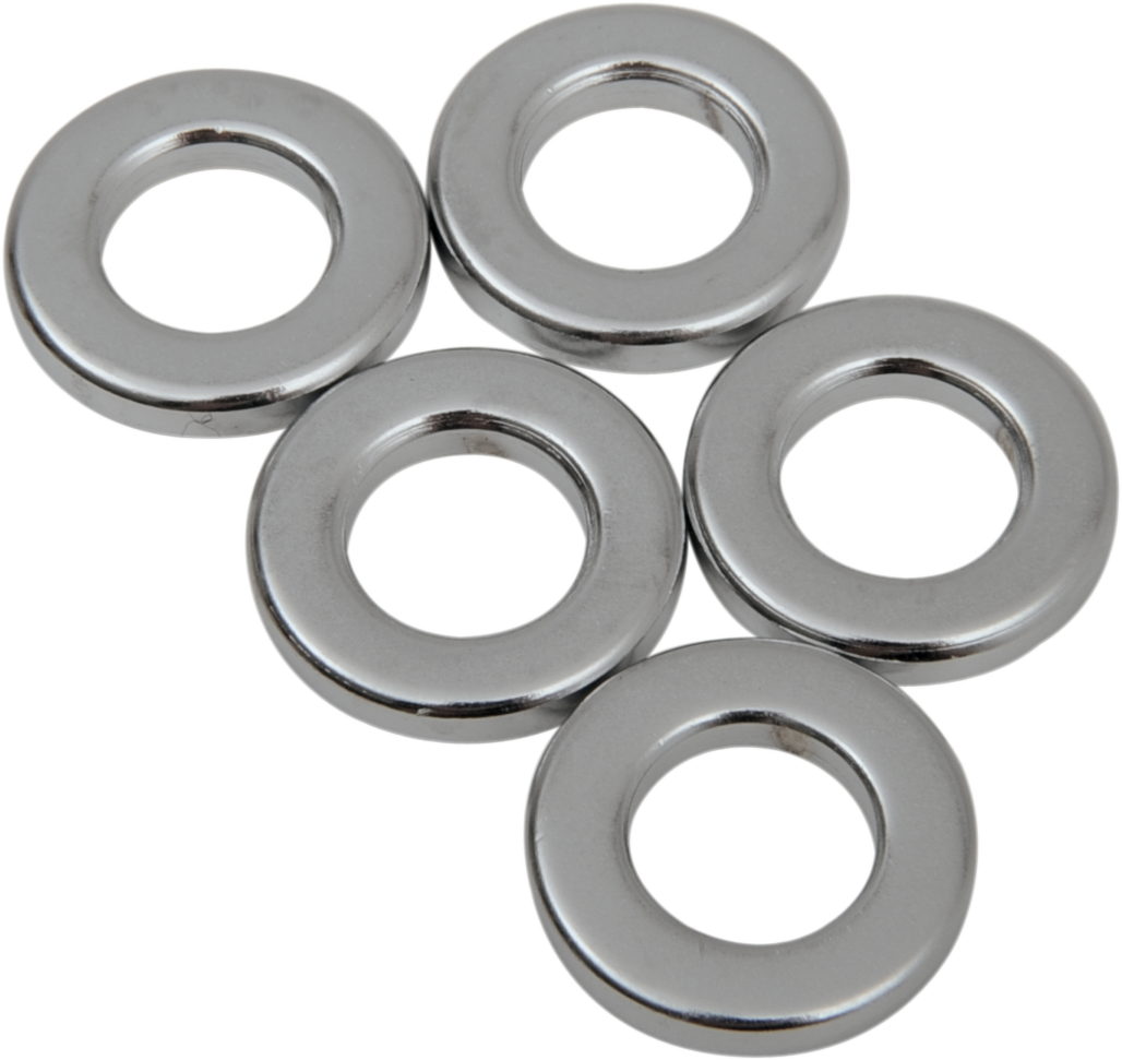 Chrome Drag Specialties spacer pack for motorcycle customization, featuring multiple spacers in a compact pack.