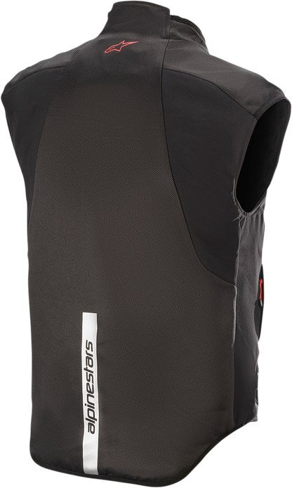 Bill's Exhausts Alpinstars Heat Tech Vest in black, small size, featuring a close-up of the sleek, fitted fabric with thermal design.