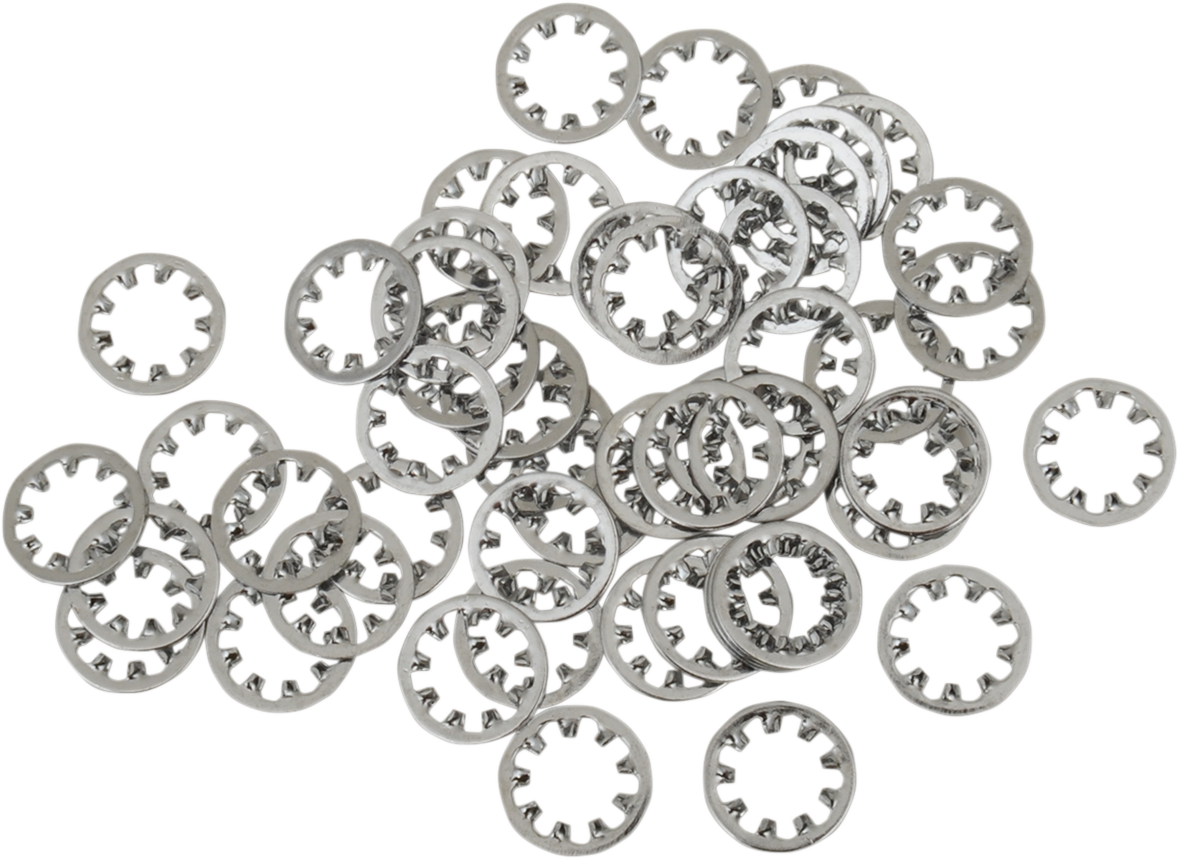 Chrome inside washer for star-shaped fastener, 5/16 inch size from DRAG SPECIALTIES, suitable for motorcycle parts and accessories.