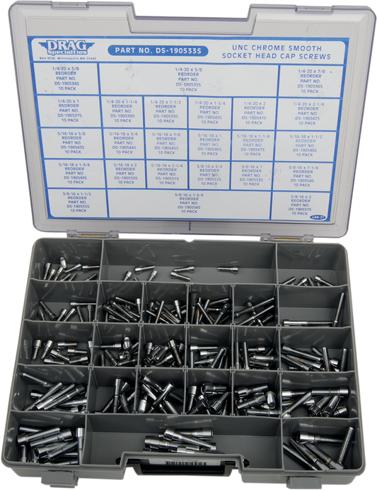 DRAG SPECIALTIES, DRAG SPECIALTIES MK202S Socket-Head Bolt Assortment Kit for Motorcycles