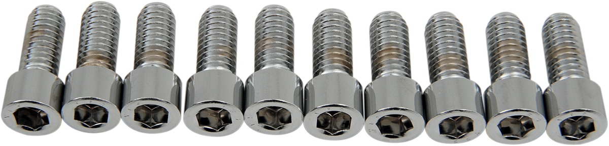 Drag Specialties MPB215S coarse-thread socket-head bolts, 5/16-18 x 3/4 inch, showing silver metal fasteners with socket heads.