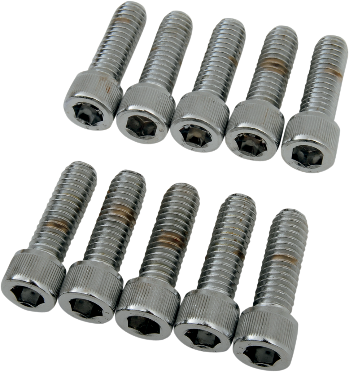 Coarse-thread socket-head bolts by DRAG SPECIALTIES, 5/16-18 x 1 inch, pack of individual hardware pieces, suitable for motorcycle repairs.