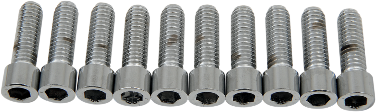 DRAG SPECIALTIES MPB217S socket-head bolts, 5/16-18 x 1 inch, coarse thread, made in USA, displayed on a white background