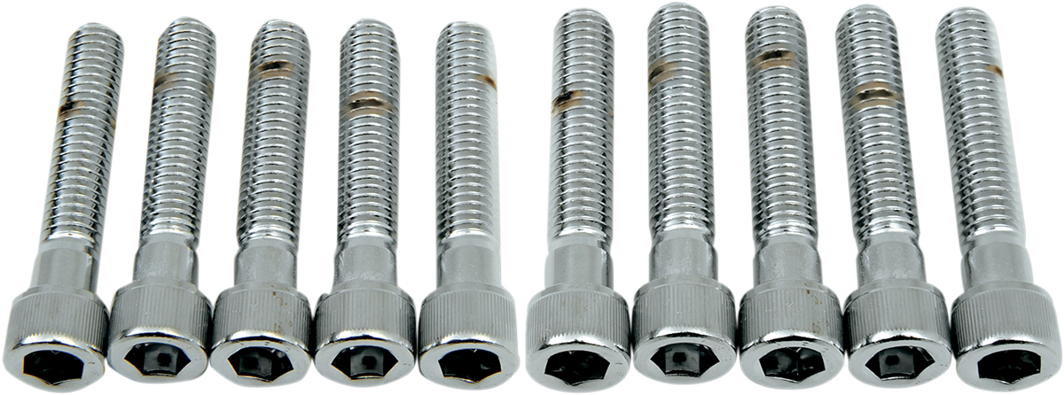Coarse-thread socket-head bolts by Drag Specialties, 3/8-16 x 2 inches, showing metal bolts with a socket head and coarse threading