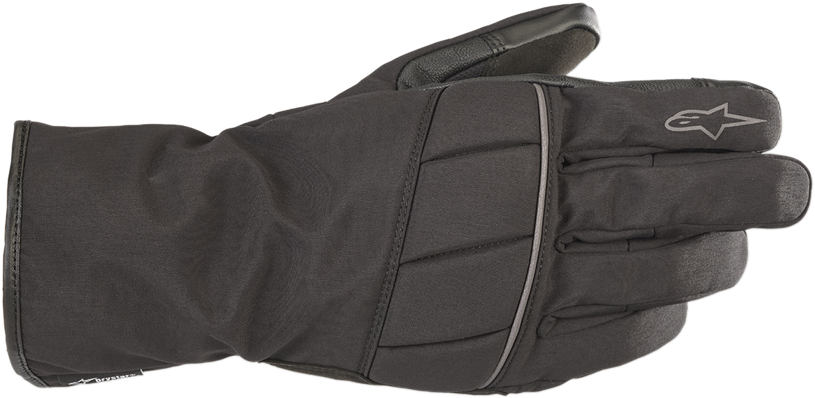 Black Alpinstars Tourer W-6 Drystar® motorcycle gloves in 2XL, with protective knuckles and adjustable wrist straps.