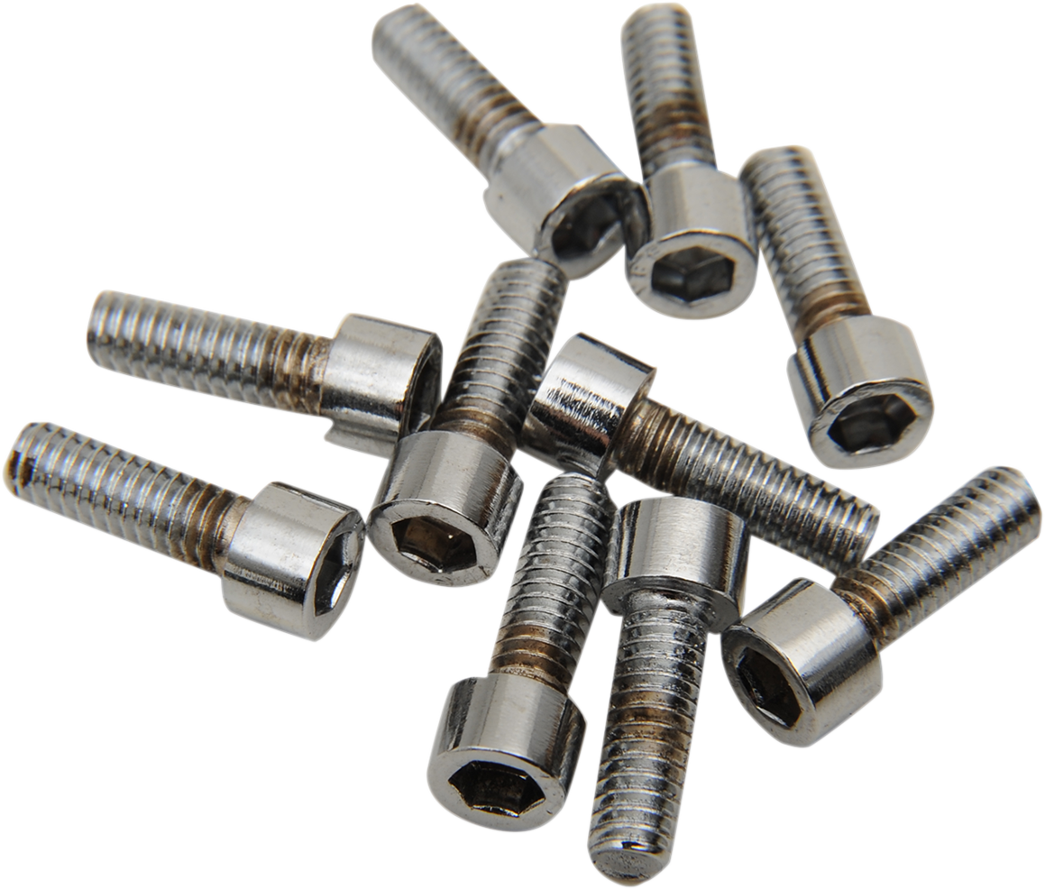 DRAG SPECIALTIES MPB189S replacement socket-head bolts pack with #8-32 x 1/2 inch coarse and fine thread bolts on a white background