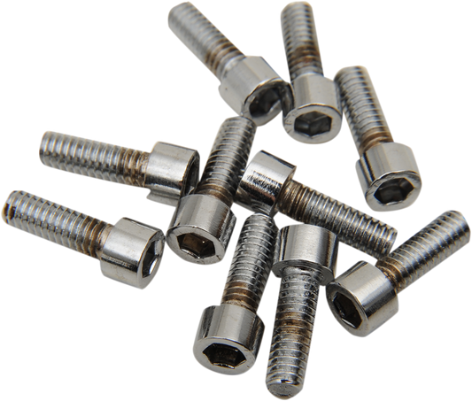 DRAG SPECIALTIES MPB189S replacement socket-head bolts pack with #8-32 x 1/2 inch coarse and fine thread bolts on a white background