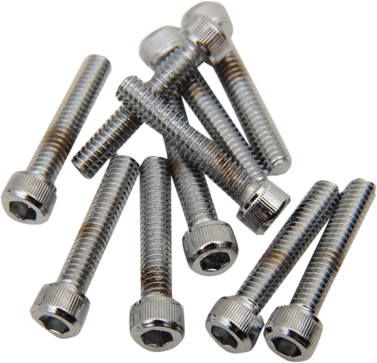 Set of 10 DRAG SPECIALTIES MPB190 replacement socket-head bolts with coarse threads, ideal for motorcycle maintenance.