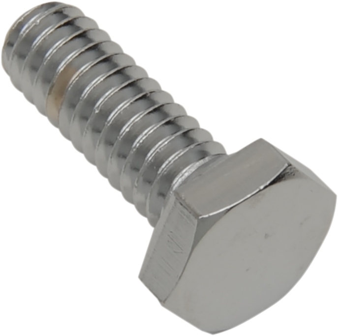 Chrome DRAG SPECIALTIES Hex-Head Bolts 1/4" x 7/8" replacement pack, showing shiny fasteners with hex heads and threaded shanks.
