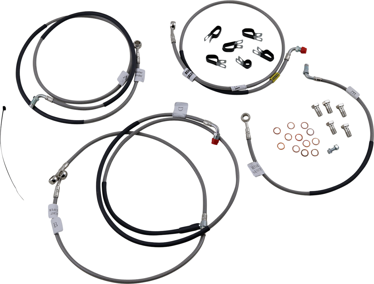 GBRAKES stainless steel bike brake line FK003D811-6 with braided construction for improved stopping power and durability.