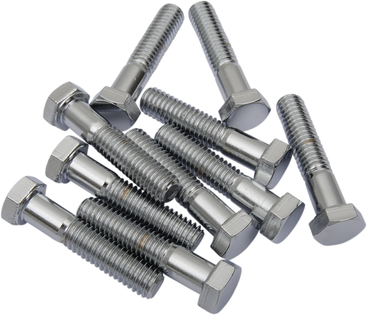Chrome hex-head bolts from DRAG SPECIALTIES, 3/8-inch diameter, 16 threads per inch, 1-3/4-inch length, in a replacement pack.