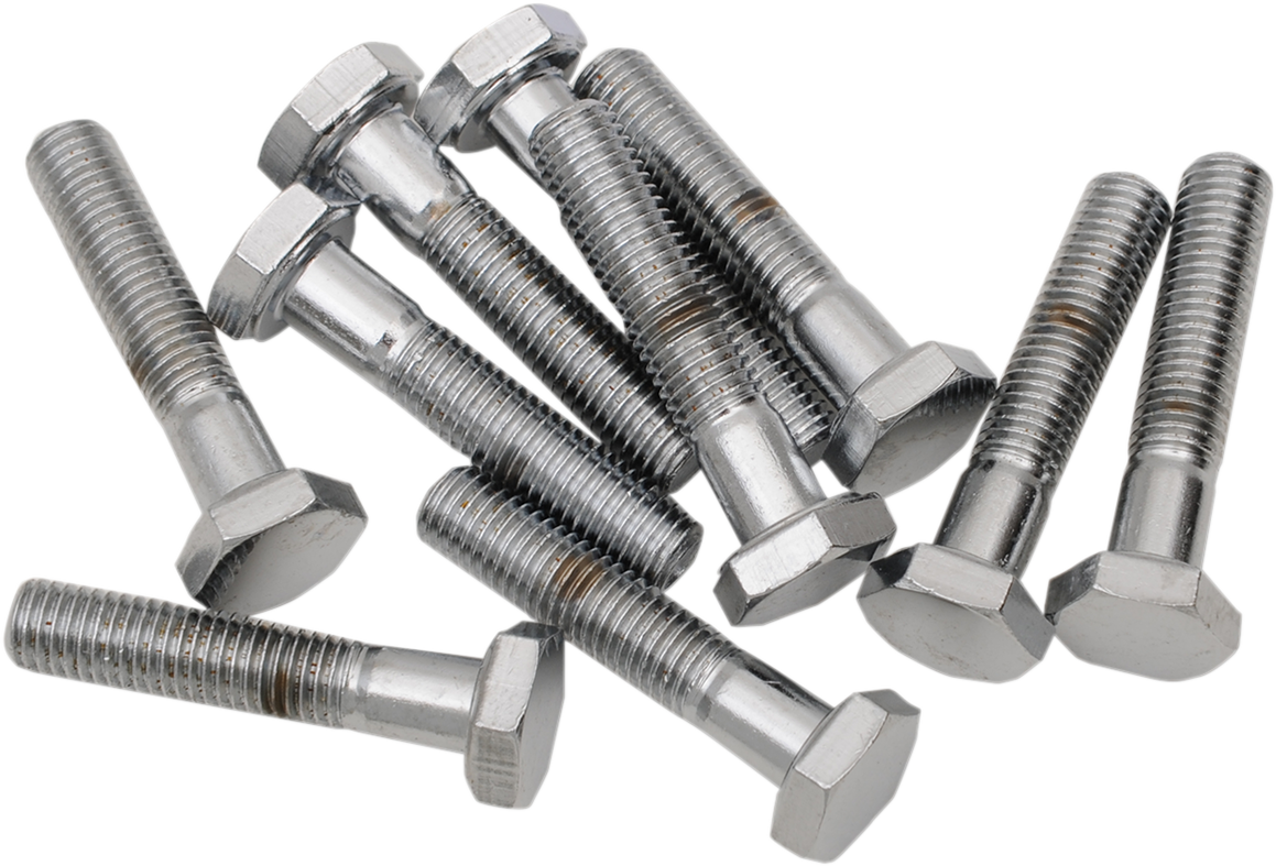 Set of 10 DRAG SPECIALTIES MPB141 fine thread hex head replacement bolts, 1/4"-28 x 1-1/4" size for motorcycle repairs