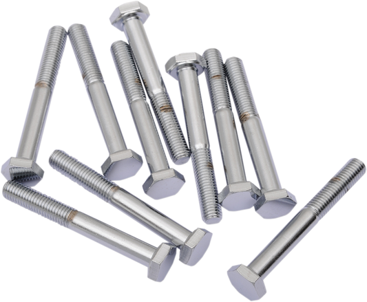 Set of 10 DRAG SPECIALTIES MPB145 fine thread hex head bolts, 1/4"-28 x 2-1/4" replacement fasteners for motorcycles