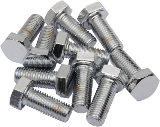 Set of 10 DRAG SPECIALTIES MPB146 fine thread hex head bolts, 5/16 inch diameter, 24 threads per inch, 5/8 inch length.