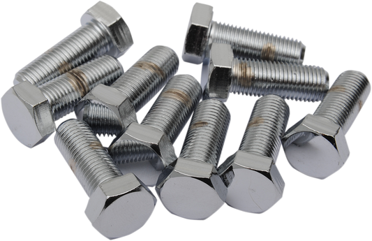 Pack of 10 DRAG SPECIALTIES MPB155 fine thread hex head bolts, 3/8 inch diameter, 3/4 inch length, replacement hardware.