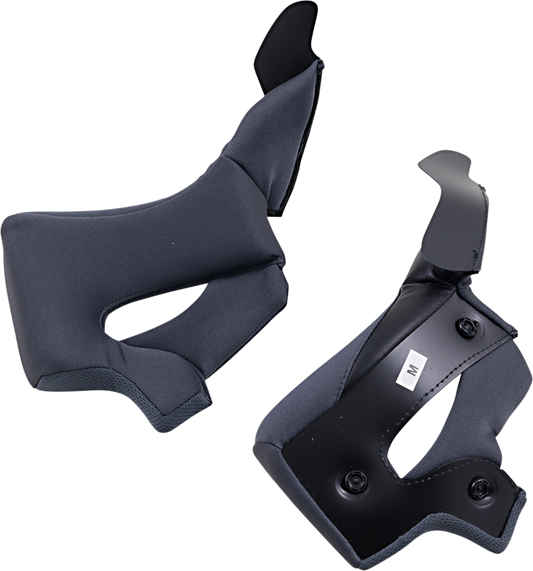 Black Z1R Warrant Cheek Pads in medium size, designed for Z1R helmets, shown in this close-up image.