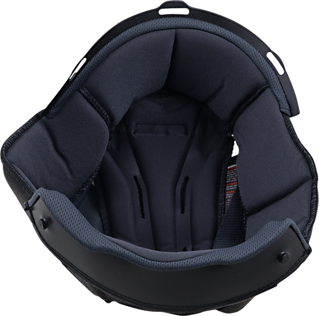 Black Z1R Warrant Liner in XL size, designed for Z1R helmets, showing the padded interior and sleek black fabric.