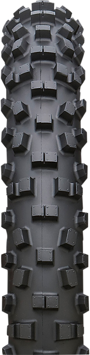 IRC iX-09 Gekkota front trail and enduro tire, 80/100-21 51M, showing rugged tread and sidewall design for off-road riding.